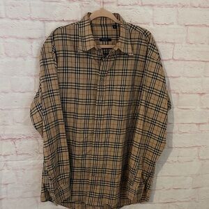 Burberry London plaid pattern dress shirt
